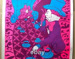 Alice In Wonderland Blacklight Poster Mad Hatter Steve Sachs Cathy Hill 1960s