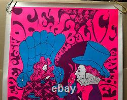 Alice In Wonderland Blacklight Poster Mad Hatter Steve Sachs Cathy Hill 1960s