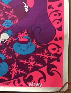 Alice In Wonderland Blacklight Poster Mad Hatter Steve Sachs Cathy Hill 1960s
