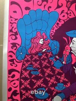 Alice In Wonderland Blacklight Poster Mad Hatter Steve Sachs Cathy Hill 1960s