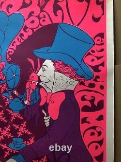 Alice In Wonderland Blacklight Poster Mad Hatter Steve Sachs Cathy Hill 1960s