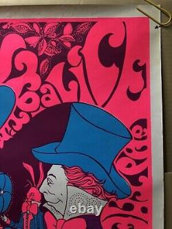 Alice In Wonderland Blacklight Poster Mad Hatter Steve Sachs Cathy Hill 1960s