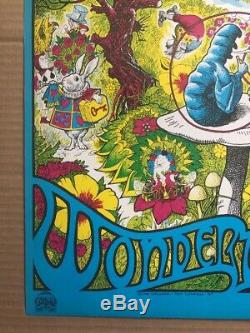 Alice In Wonderland Original Vintage Blacklight Poster Impulse Ceruenak 1967 60s