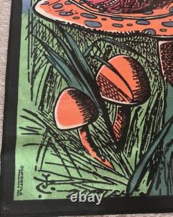 Alice In Wonderland Tapestry 1970 Black Light Fabric Poster 23 x 29