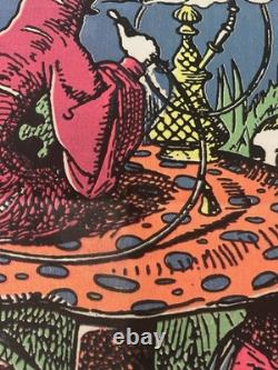 Alice In Wonderland Tapestry 1970 Black Light Fabric Poster 23 x 29
