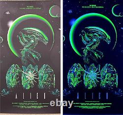 Alien Horror Blacklight Movie Art Print Poster Mondo Guillaume Morellec