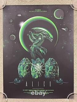 Alien Horror Blacklight Movie Art Print Poster Mondo Guillaume Morellec