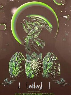 Alien Horror Blacklight Movie Art Print Poster Mondo Guillaume Morellec