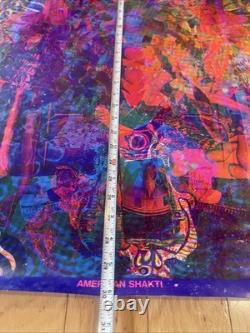 American Shakti Original Vintage Blacklight Poster East Totem West 1967 Nickolds