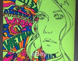 American Woman Original Vintage Blacklight Poster Third Eye Inc 1970 Psychedelic