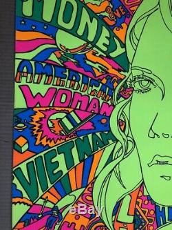 American Woman Original Vintage Blacklight Poster Third Eye Inc 1970 Psychedelic