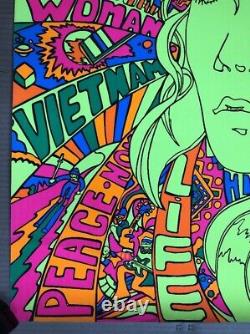 American Woman Original Vintage Blacklight Poster Third Eye Inc 1970 Psychedelic