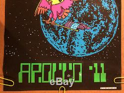 Apollo 11 Original Vintage Blacklight Poster Moon Landing NASA 1969 Pro Arts 60s