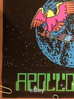 Apollo 11 Original Vintage Blacklight Poster Moon Landing NASA 1969 Pro Arts 60s