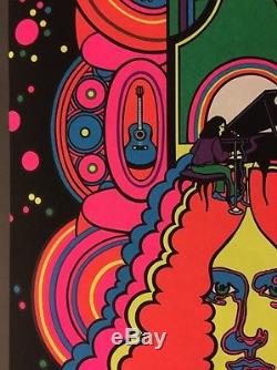 Arlo Guthrie Vintage Black Light Poster 1970's Psychedelic Pin-Up Folk Music