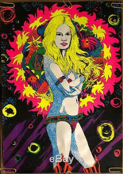 Astro Girl Original Vintage Black Light Poster Psychedelic Sexy Woman Pin Up