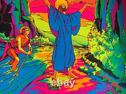 BAPTISM OF JESUS 1971 VINTAGE BLACKLIGHT POSTER By THE THIRD EYE -NICE! #7002