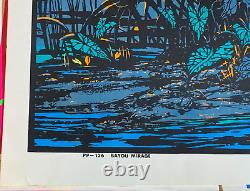 BAYOU MIRAGE VINTAGE 1970's BLACKLIGHT HEADSHOP POSTER By Russell AA SALES -NICE