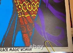 BLACK MAGIC WOMAN VINTAGE 1971 BLACKLIGHT HEADSHOP POSTER By STAR CITY -NICE
