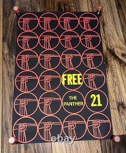 BLACK PANTHERS Free the Panther 21 Black light Poster Original 1960's