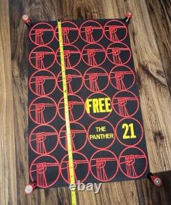 BLACK PANTHERS Free the Panther 21 Black light Poster Original 1960's