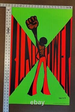 BLACK POWER DetRetro313 #100 BLACKLIGHT POSTER MUSEUM PIECE ZASH MJB 33 X 21