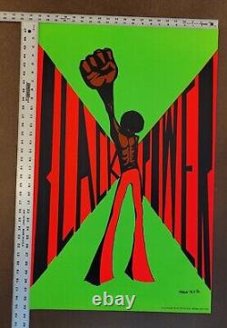 BLACK POWER DetRetro313 #100 BLACKLIGHT POSTER MUSEUM PIECE ZASH MJB 33 X 21