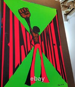 BLACK POWER DetRetro313 #110 BLACKLIGHT POSTER MUSEUM PIECE ZASH MJB 33 X 21