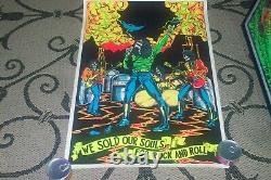 BLACK SABBATH Sold My Soul To Rock N Roll 1981 Flocked Blacklight Poster Print