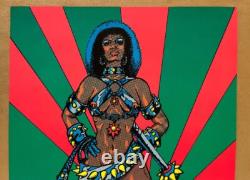Barbara Vintage Poster Blacklight Pro Arts 1977 Warrior Woman Velvet 1970s
