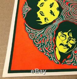 Beatles Mandala Original Vintage Blacklight Poster Psychedelic Miller Sirkia 60s