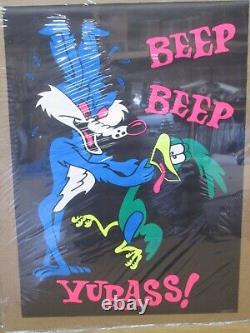 Beep beep Yurass! Vintage poster 1971 black light roadrunner Coyote 18411