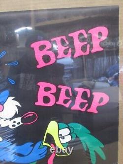 Beep beep Yurass! Vintage poster 1971 black light roadrunner Coyote 18411