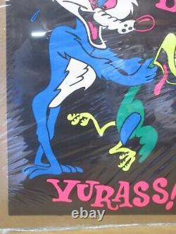 Beep beep Yurass! Vintage poster 1971 black light roadrunner Coyote 18411