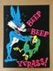 Beep Beep Yurass Blacklight Poster Coyote Road Runner Original 1960s