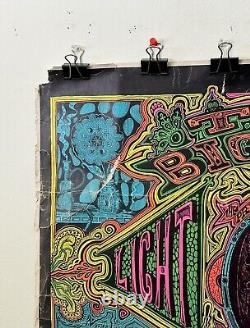 Big Sur Light Power Crusade Vintage 1968 Blacklight Headshop Poster 23 x 35