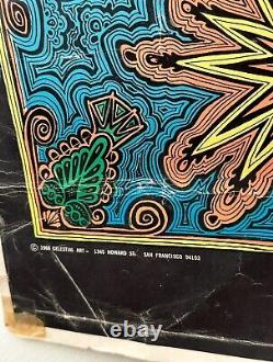 Big Sur Light Power Crusade Vintage 1968 Blacklight Headshop Poster 23 x 35