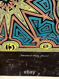 Big Sur Light Power Crusade Vintage 1968 Blacklight Headshop Poster 23 x 35