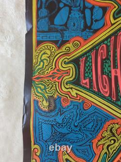 Big Sur Light Power Crusade Vintage 1968 Blacklight Headshop Poster 23 x 35