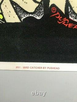 Bird Catcher Pushead Poster 23 x 35 Metallica Artist Rare Find Blacklight Horror
