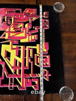 Black Light Pink And Yellow Poster Maze, Trippy, Vintage, Collectible