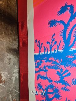 Black Light Poster, Velvet Desert Blossom 1970s, Vintage