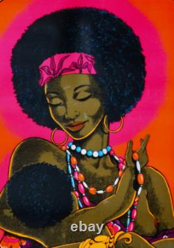 Black Madonna 1972 AA Sales vintage black light screenprint poster