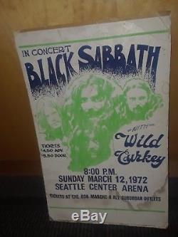 Black Sabbath Concert Poster Original Black Light 1972 Concert Poster