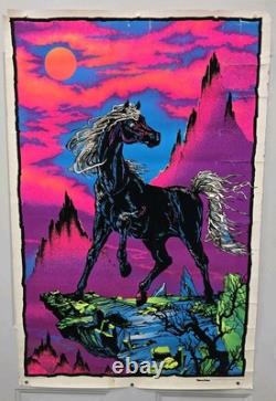 Black Stallion Rare Original Vintage 1975 Black Light Poster 23 x 35 Velvet