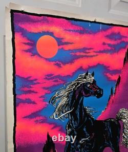 Black Stallion Rare Original Vintage 1975 Black Light Poster 23 x 35 Velvet