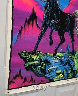 Black Stallion Rare Original Vintage 1975 Black Light Poster 23 x 35 Velvet
