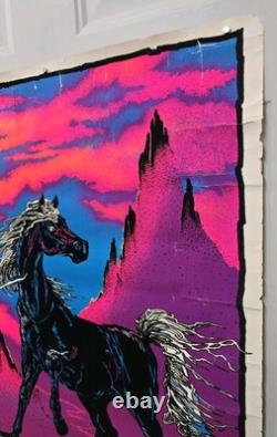 Black Stallion Rare Original Vintage 1975 Black Light Poster 23 x 35 Velvet