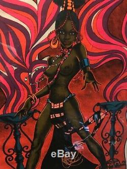 Black Voodoo Woman Blacklight Poster 1972 Vintage Original