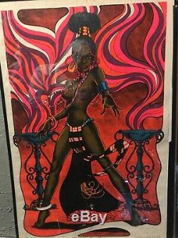 Black Voodoo Woman Blacklight Poster 1972 Vintage Original